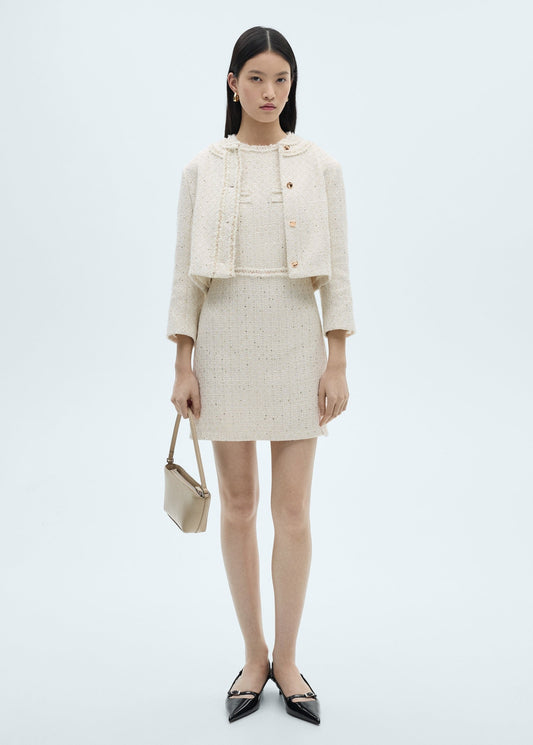 Tweed Jacket With Jewel Buttons