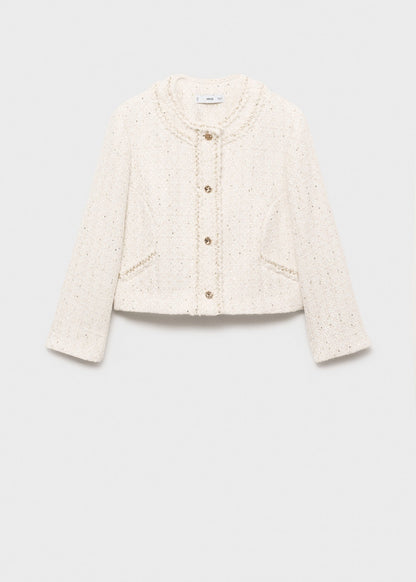 Tweed Jacket With Jewel Buttons