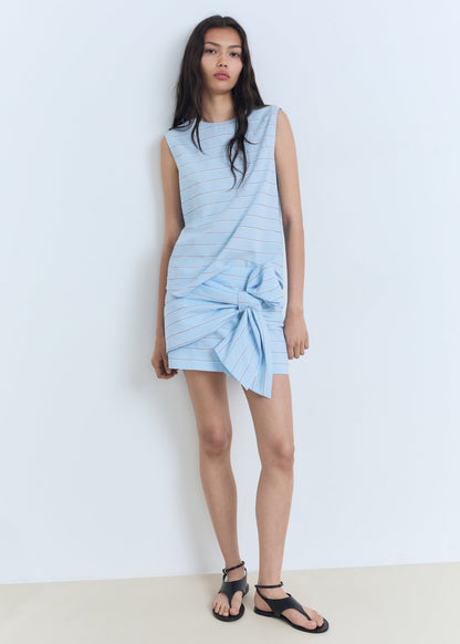 Blue Striped Top And Skirt Co-Ord Set