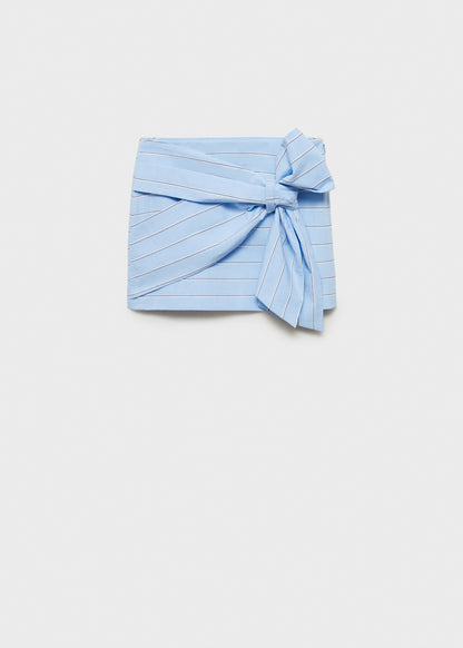Blue Striped Top And Skirt Co-Ord Set