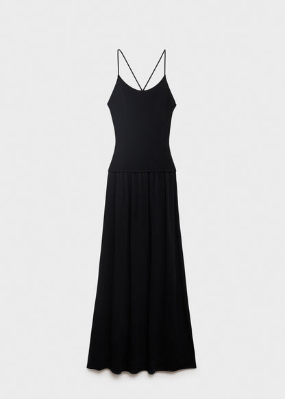 Cross Black Knitted Dress