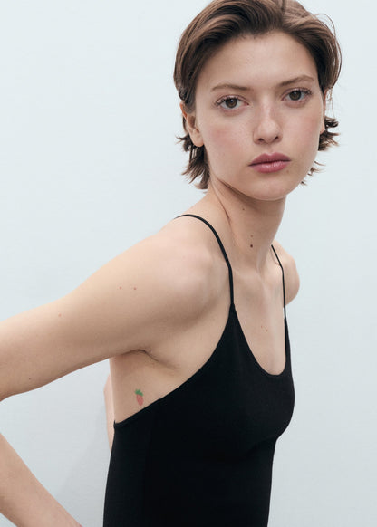 Cross Black Knitted Dress