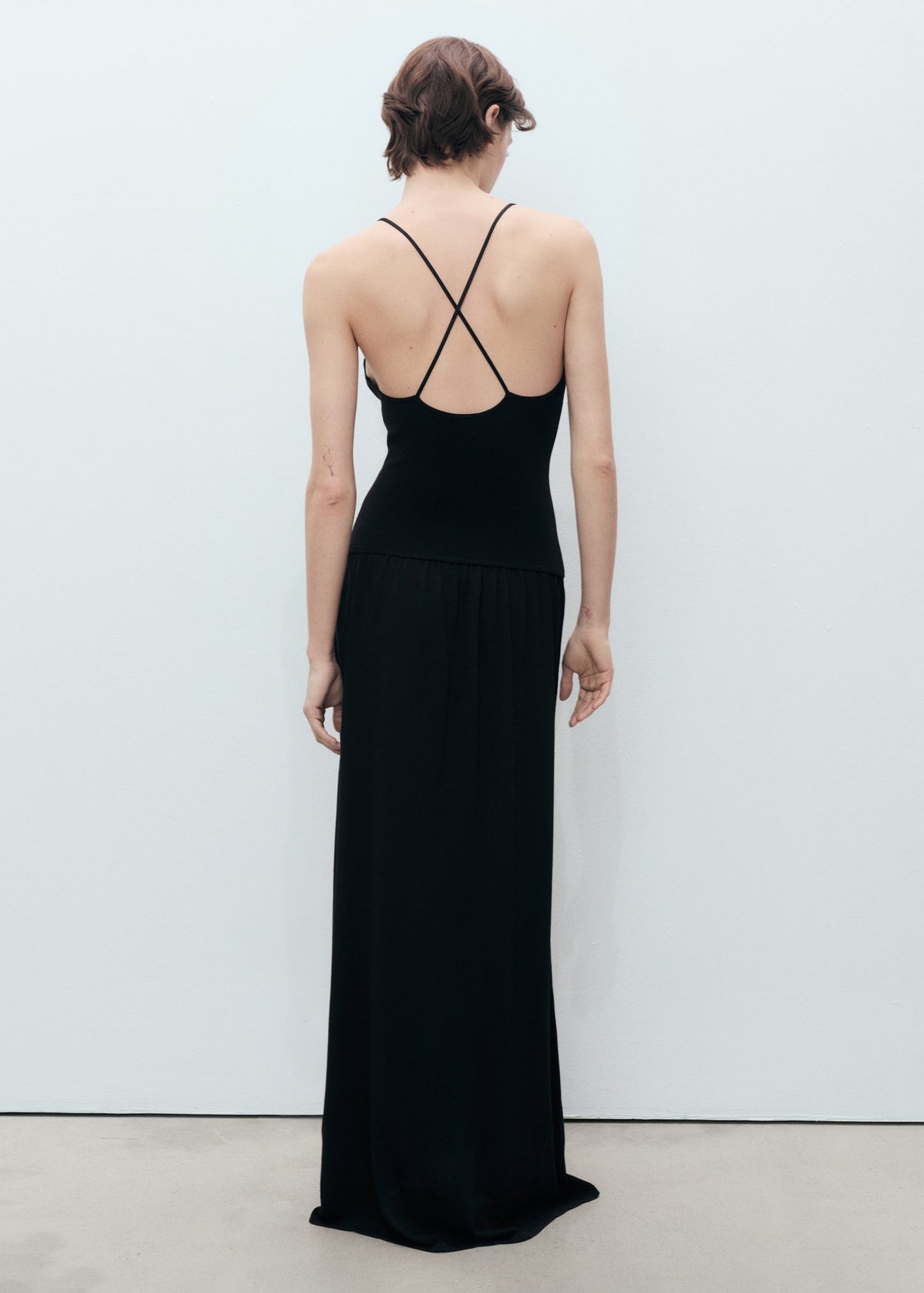Cross Black Knitted Dress