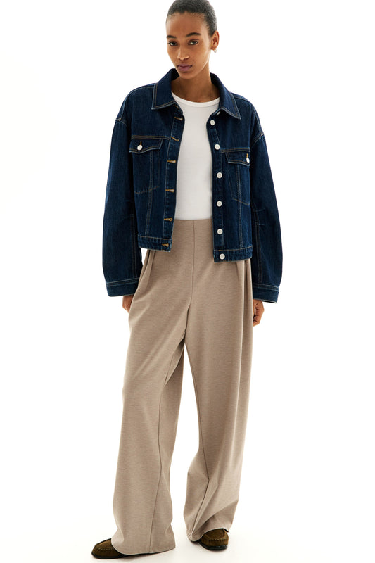 Beige Jersey Trousers