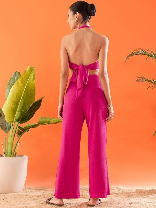 Ava Halter Neck Front Tie-up Coord Set