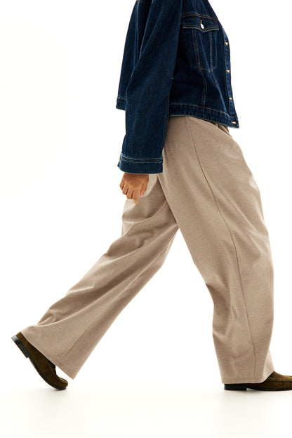 Beige Jersey Trousers