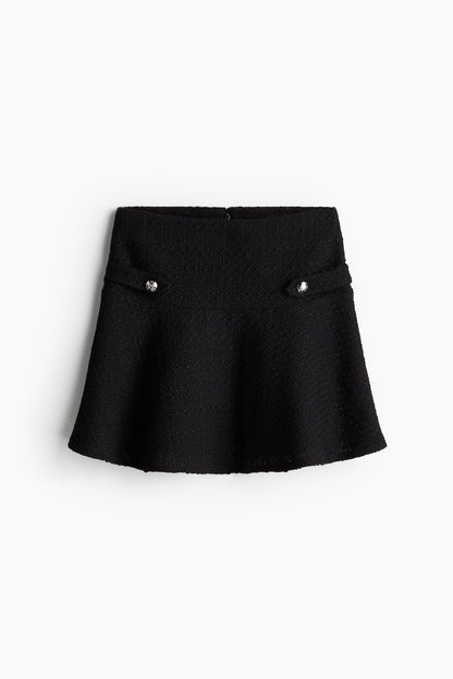 Bouclé Mini Skirt With Buttons
