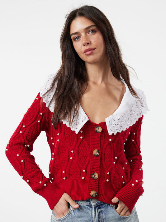 Red Top with Embellished Detail