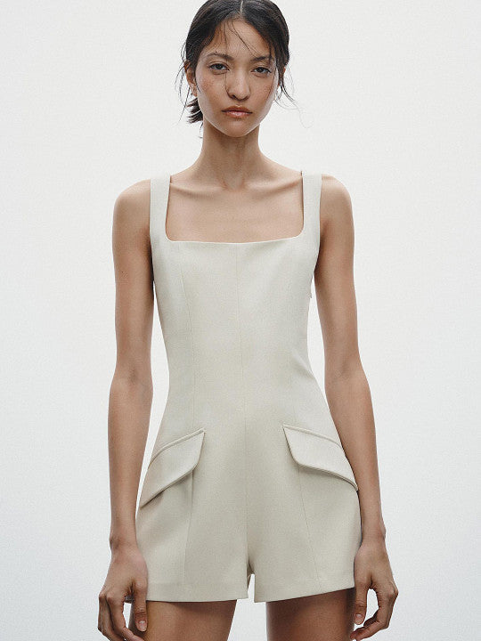 Off-White Short Strappy Jumpsuit