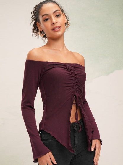 Off-Shoulder Twisted Bardot Top