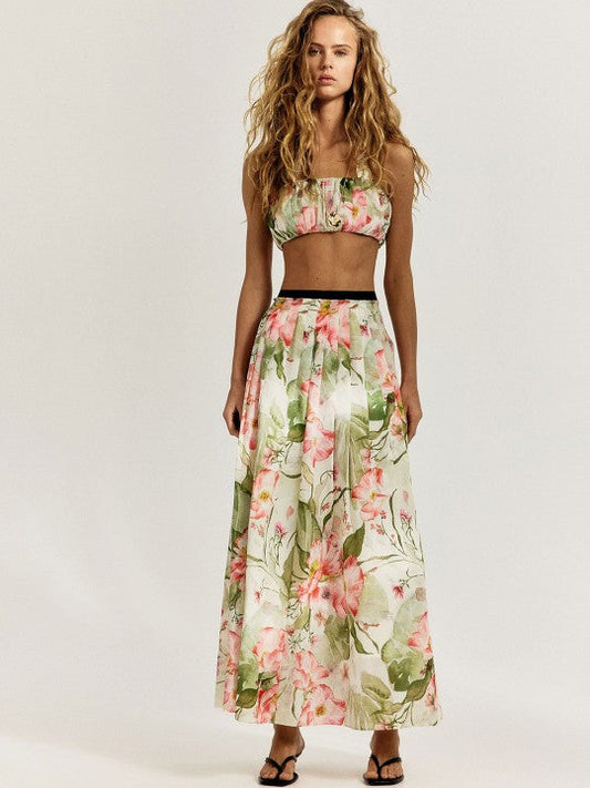Floral Top And Skirt Set