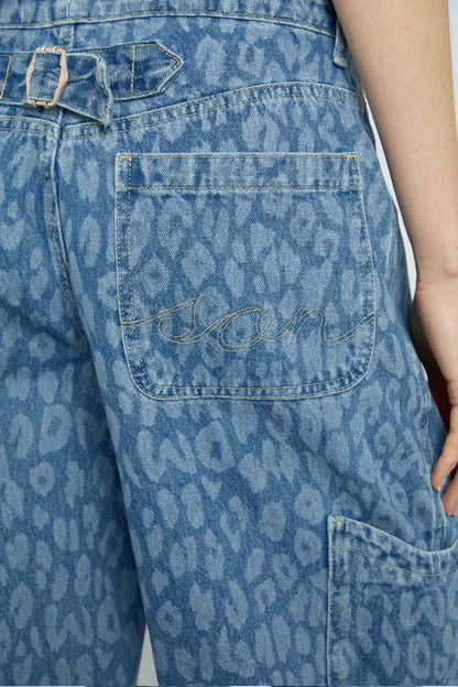 Leopard Laser Denim Pants