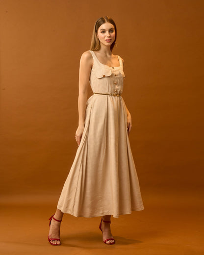 Moon Belted Buttoned Down Dress
