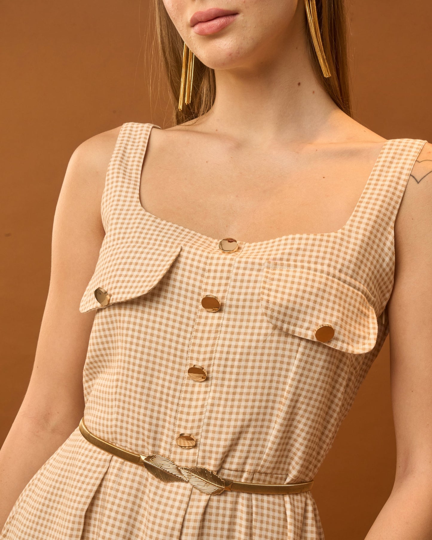 Moon Belted Buttoned Down Dress