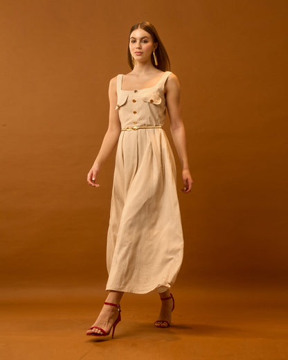 Moon Belted Buttoned Down Dress