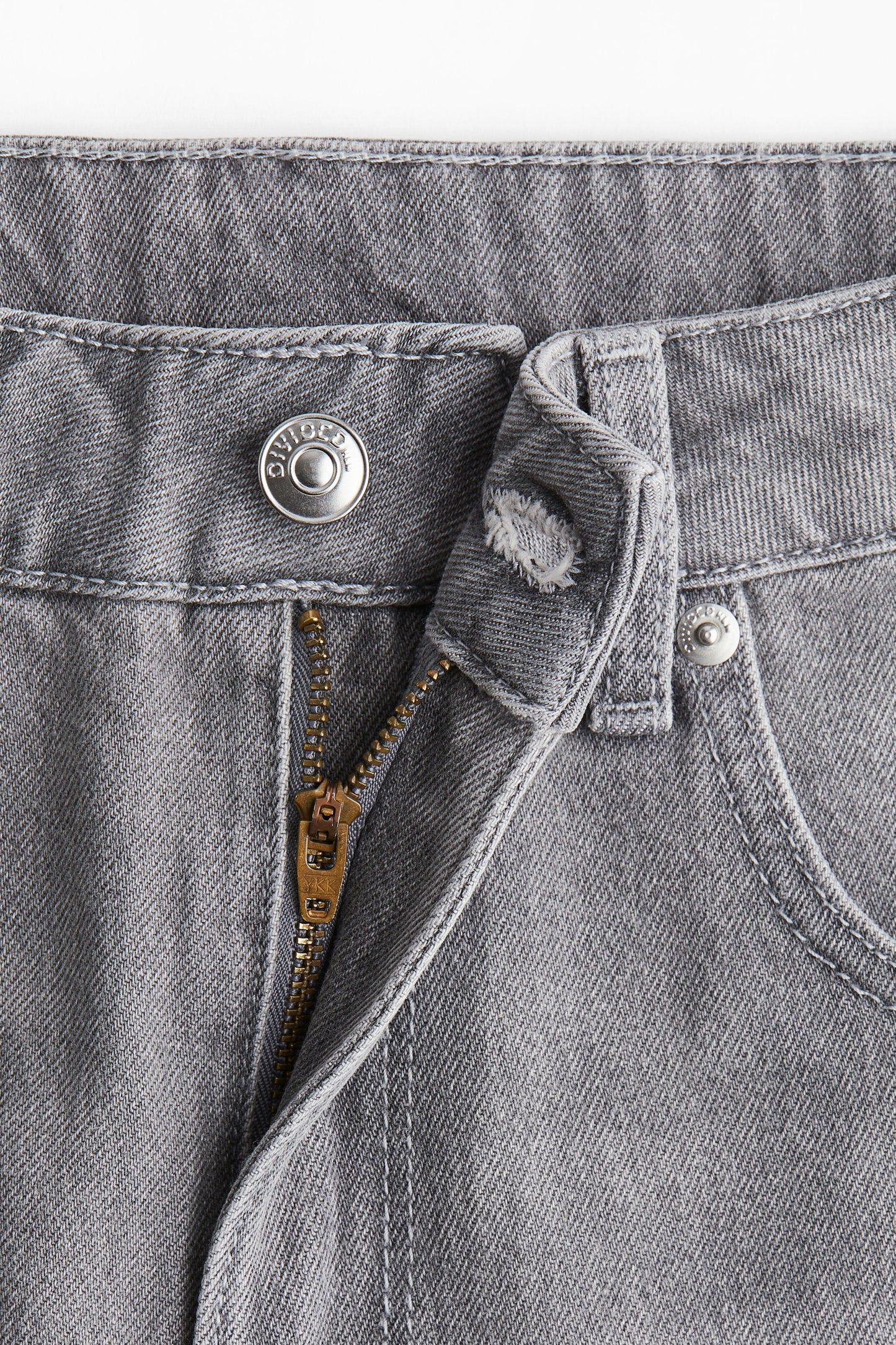 High Denim Shorts In Grey