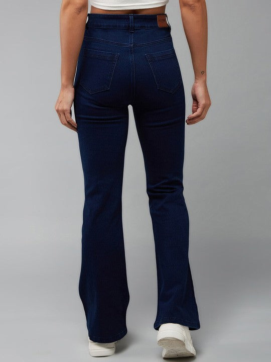 Navy Blue Bootcut Shaping High-Rise Stretchable Jeans