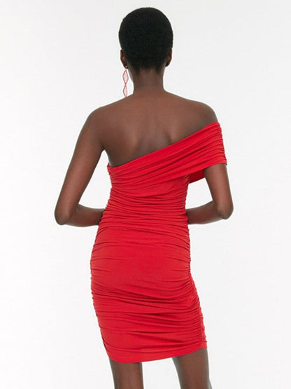 Asymmetric Off-Shoulder Bodycon Dress