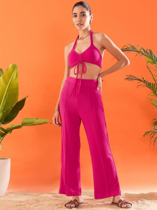Ava Halter Neck Front Tie-up Coord Set