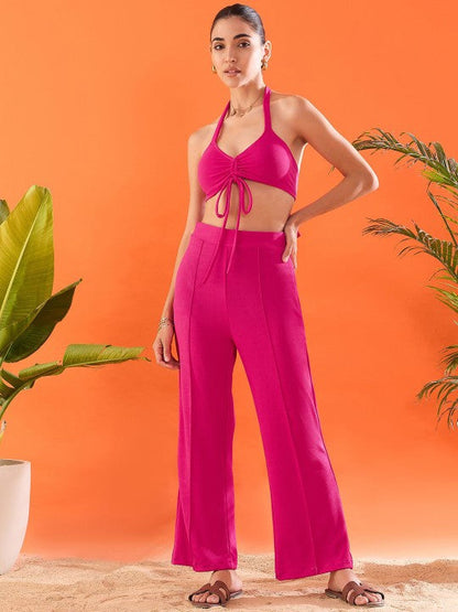 Ava Halter Neck Front Tie-up Coord Set