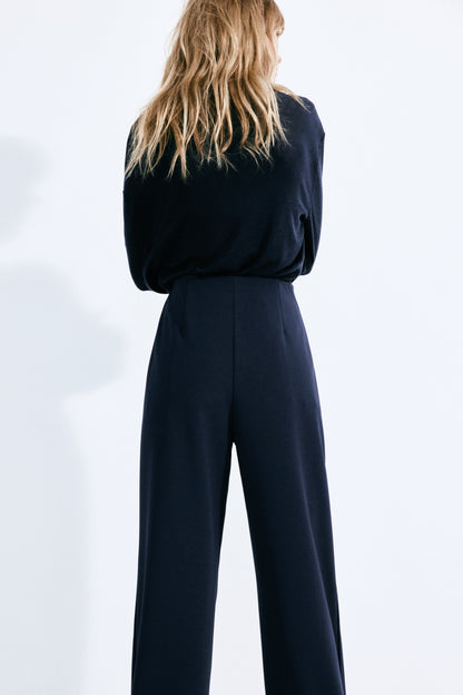 Navy Jersey Trousers