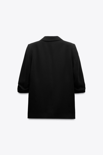 Black Rolled-Up Sleeves Blazer