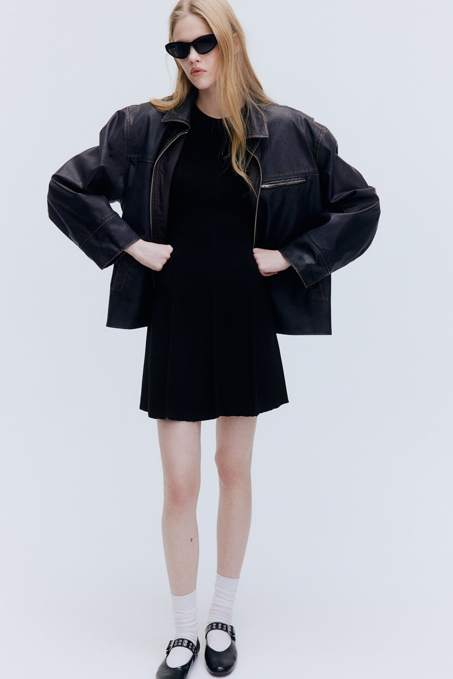 Rib Knit Flared Dress