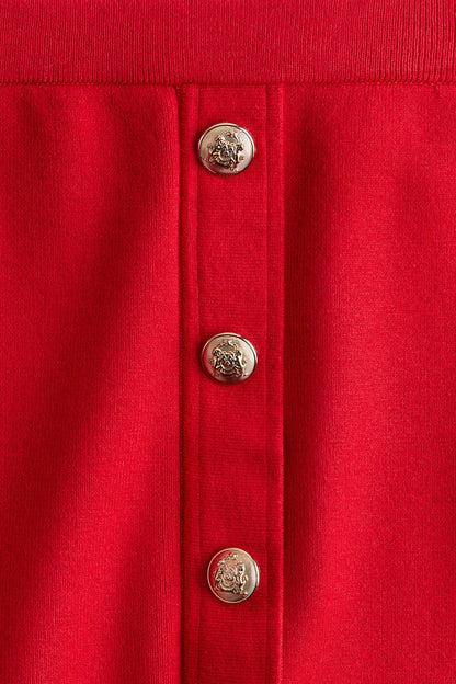 Button Detailed Top And Skirt Set