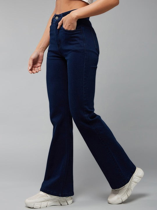 Navy Blue Bootcut Shaping High-Rise Stretchable Jeans