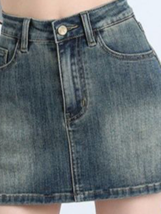 Denim Mini Divider Skirt