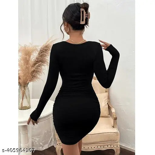 Eliana Black Bodycon Dress