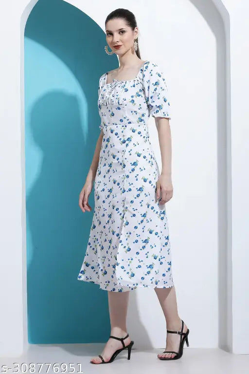 Juniper Floral Calf Length Dress