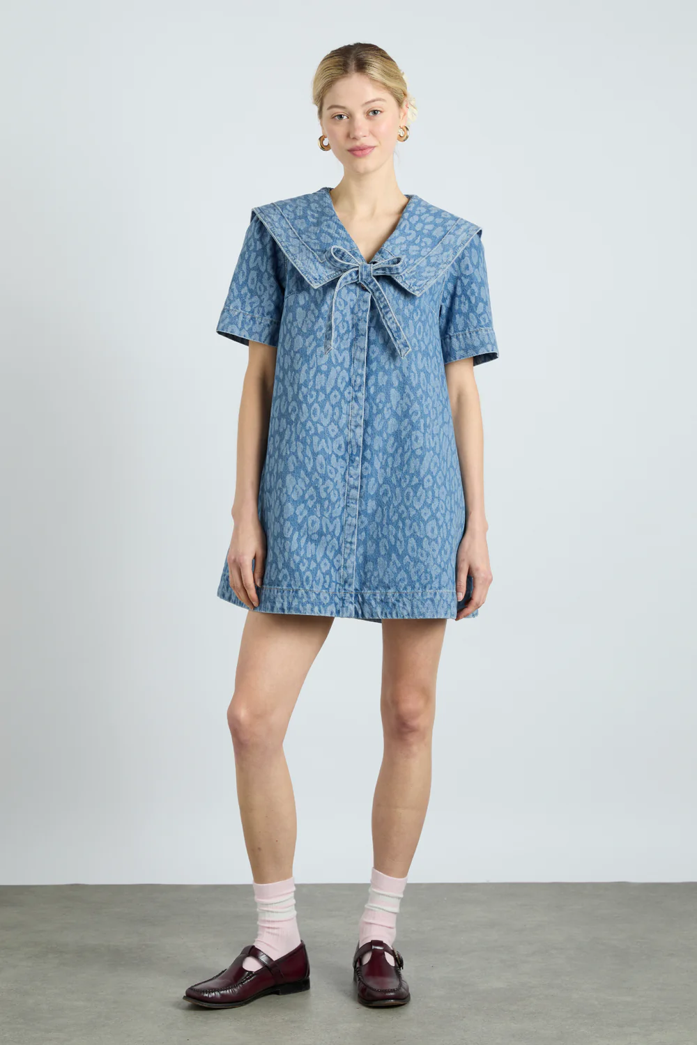 Leopard Laser Denim Dress