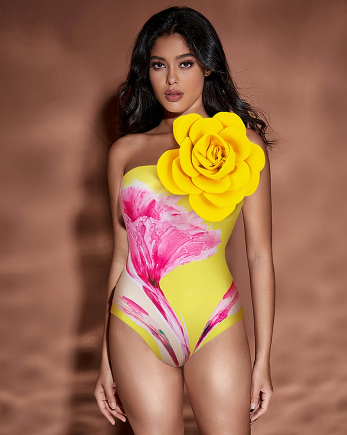 Bright Floral Print Swimsuit