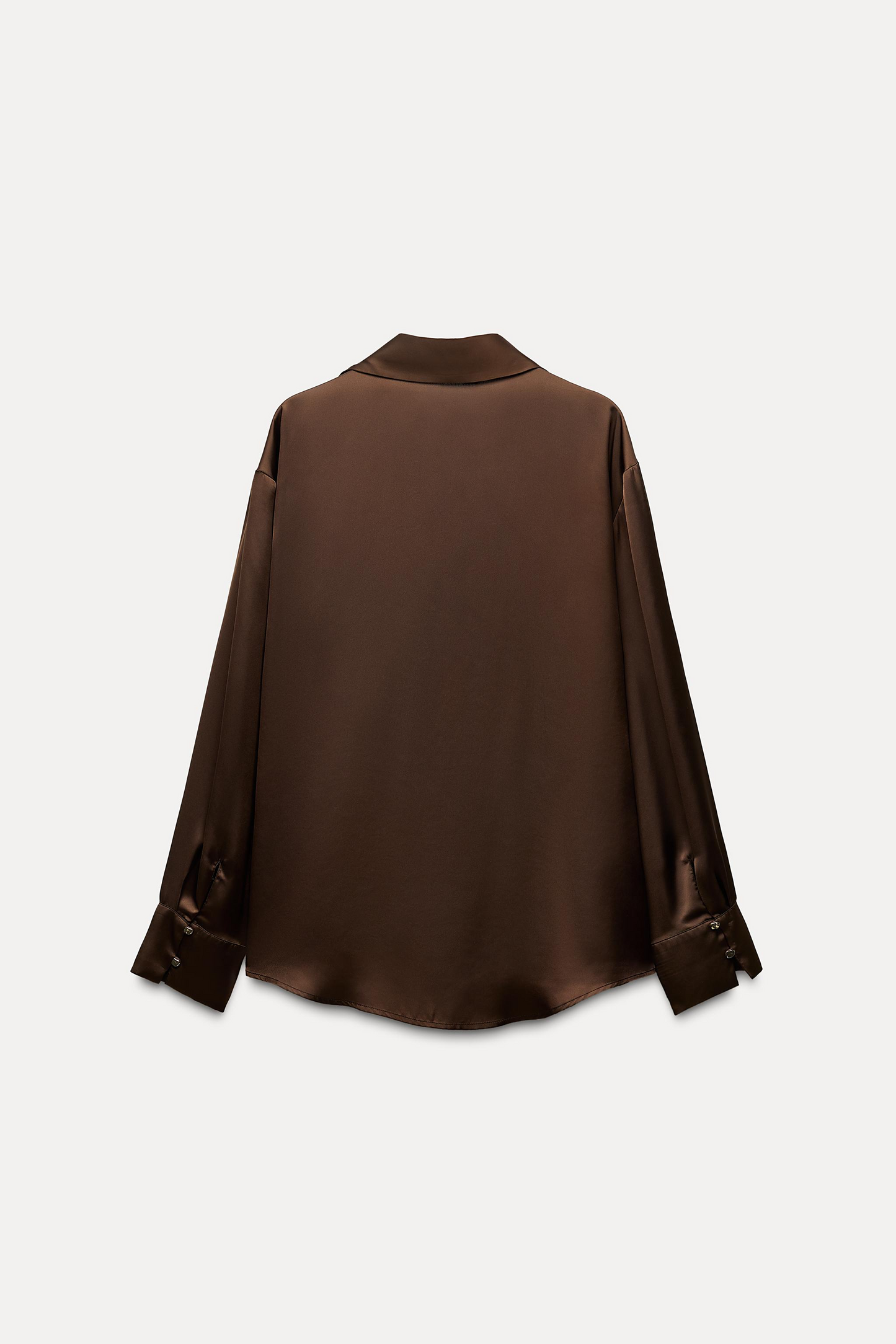 Basic Satin Shirt In Brown