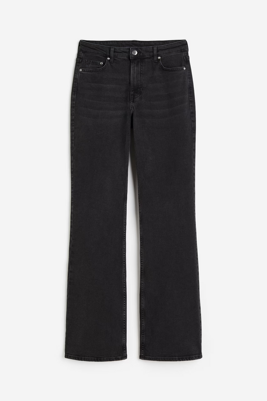 Black Curvy Fit Bootcut High Jeans