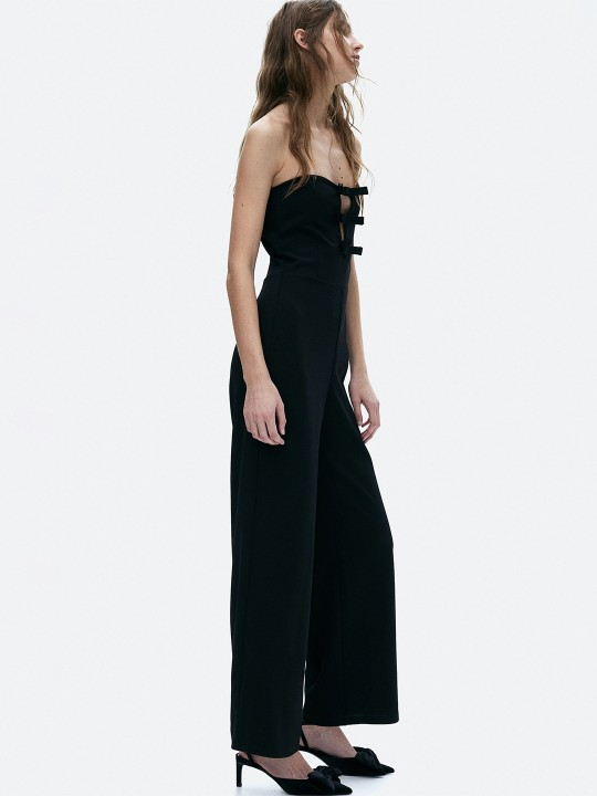 Bow-Front Bandeau jumpsuit