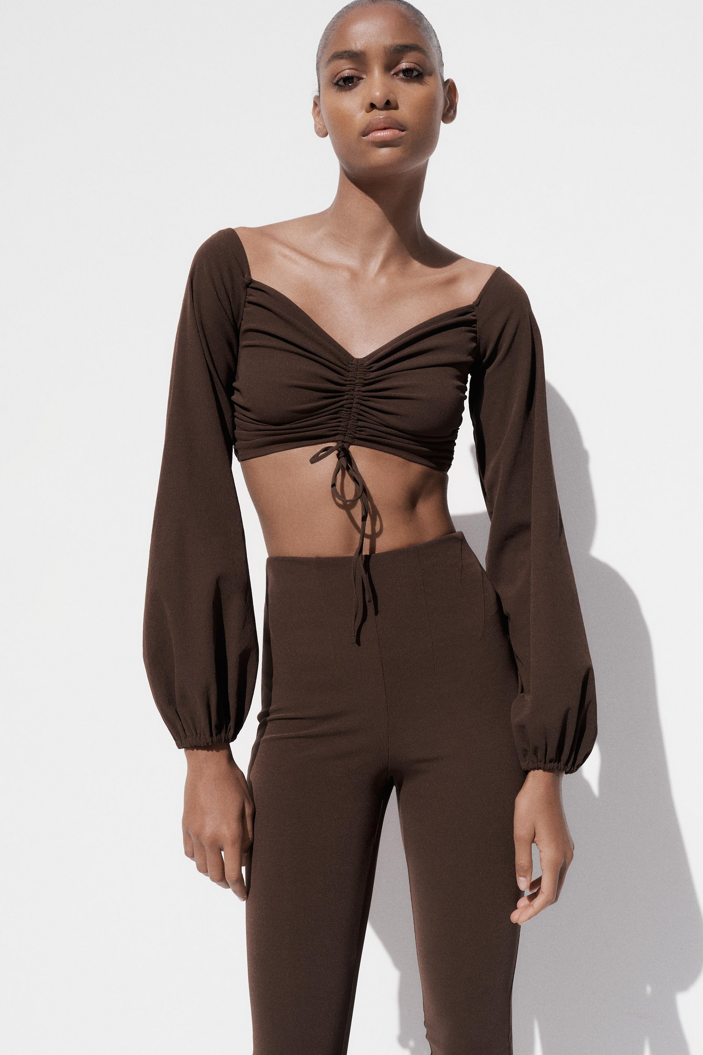 Strech Gathered Crop Top