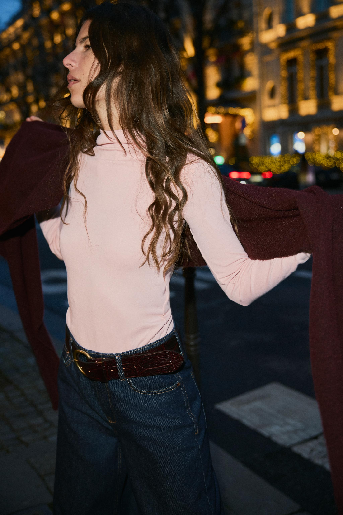 Turtleneck Pink T-Shirt Top