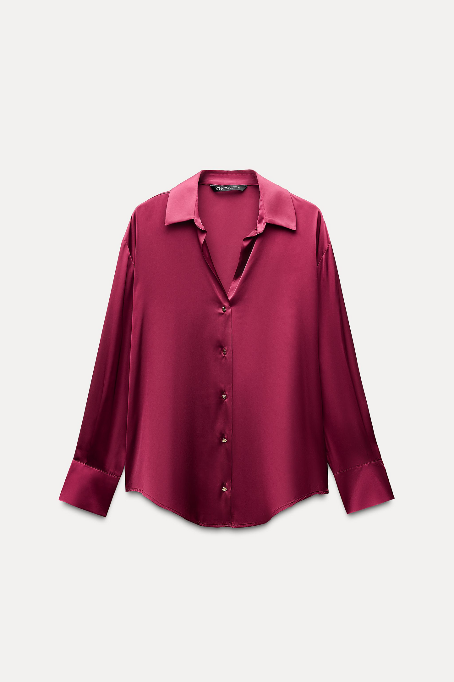 Basic Satin Shirt In Light Maroon