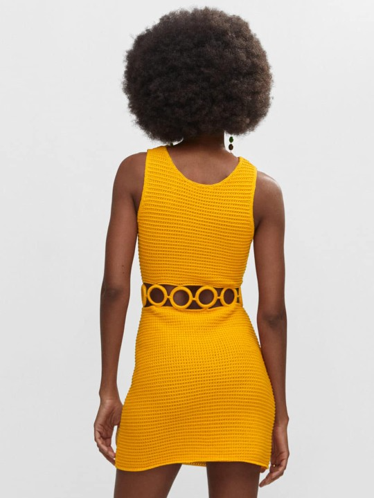 Crochet Hoop Cut-Outs Bodycon Mini Dress