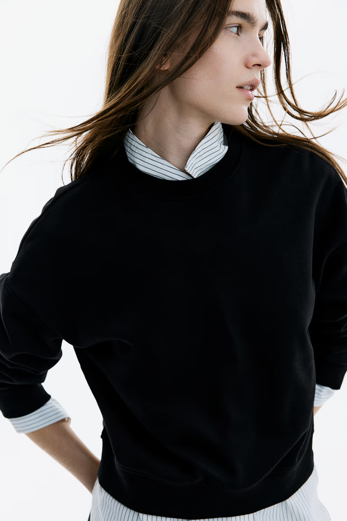 Two Pieces Black Sweatshirt Set