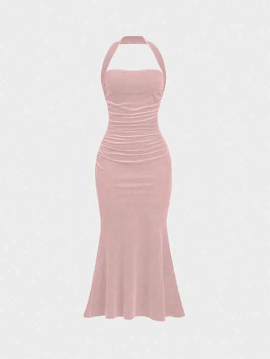 Pink Norma Kamali Cayla Side Drape Gown