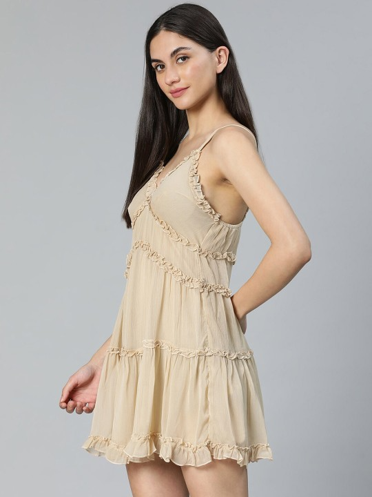 Beige Ruffled Nightdress