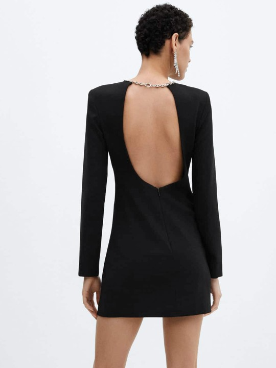 Black Open Back Dress