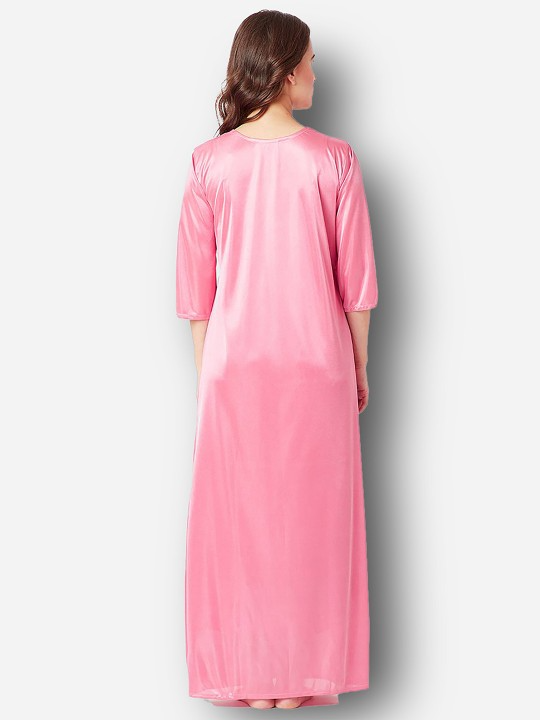 Pink V-Neck Maxi Nightdress