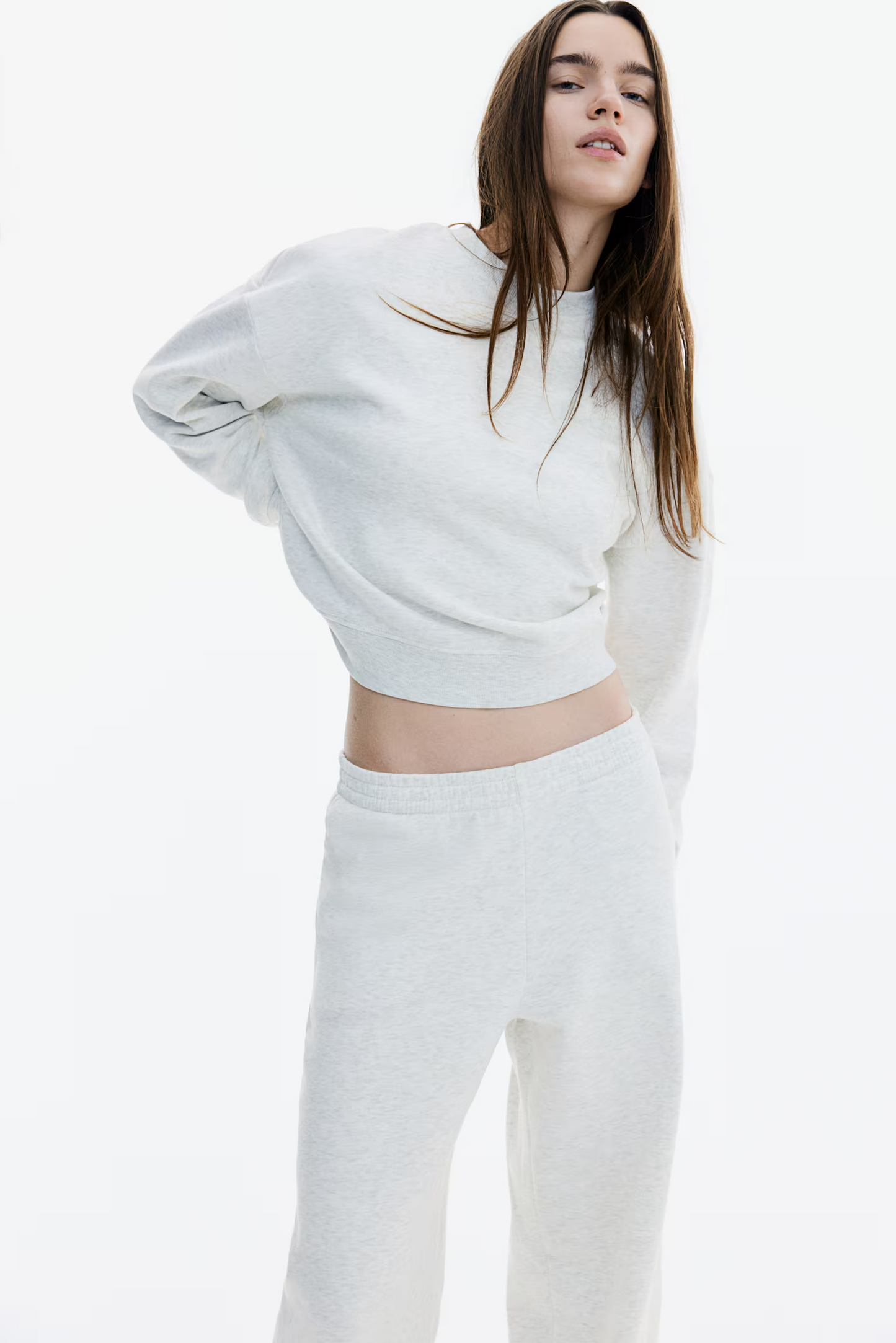 Two Pieces Light grey marl Sweatshirt Set