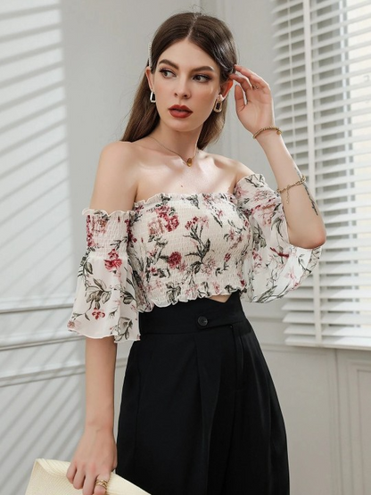 Off-Shoulder Smocked Top
