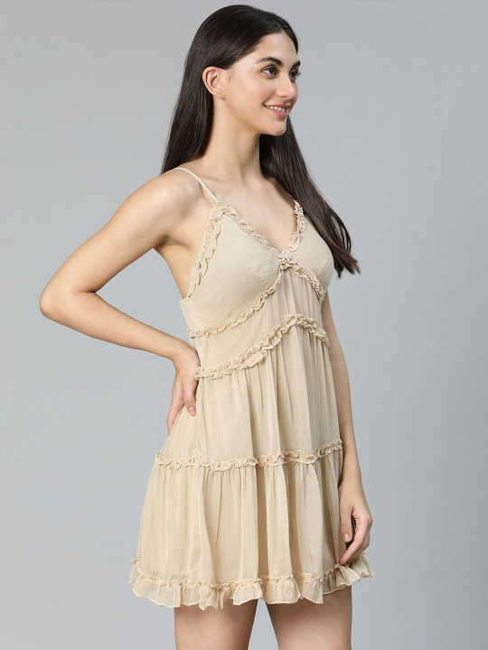 Beige Ruffled Nightdress