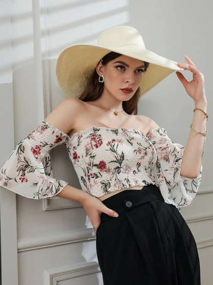 Off-Shoulder Smocked Top